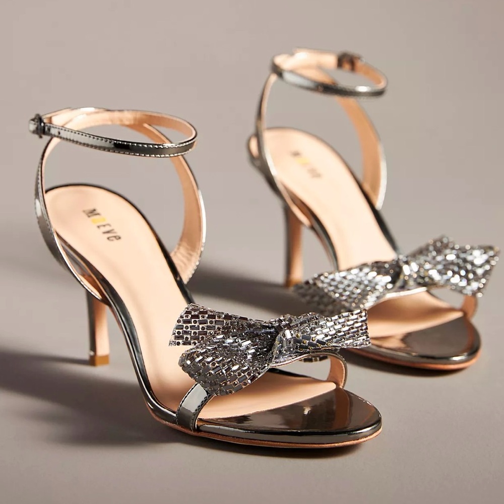Anthropologie Maeve Crystal Bow Heels